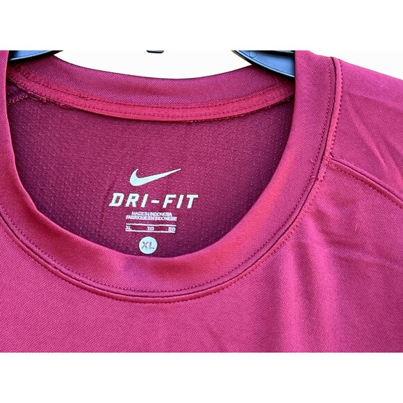 Nike - Men's Dri-Fit Long Sleeve T-Shirt - Burgundy - Extra Large - Picture 9 of 12